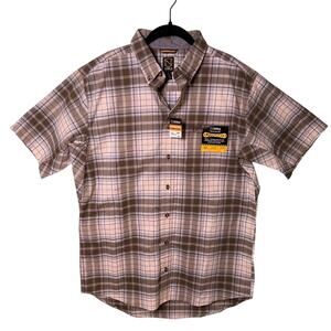 Noble Outfitters FullFlexx Plaid Button Up Shirt Men’s L Tall Short Sleeve